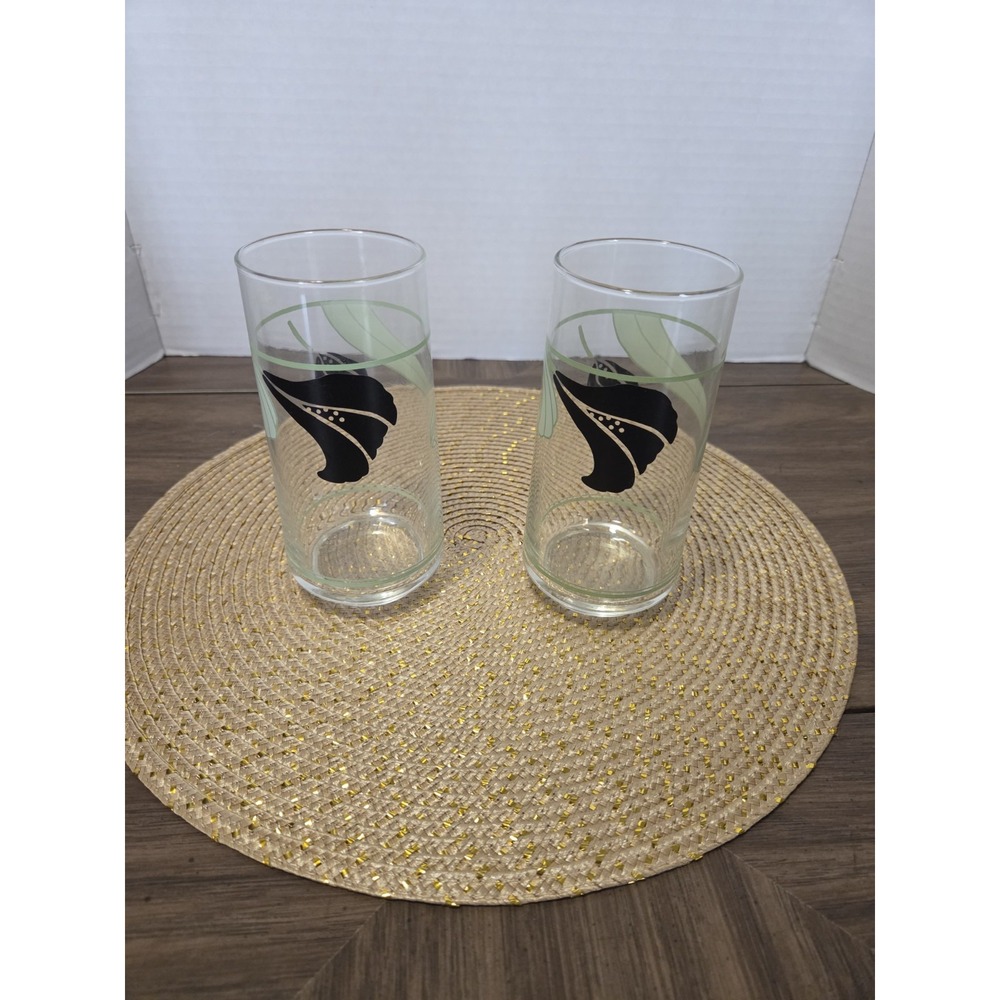 vintage Corelle Black Orchid 14 oz. glassware tumblers Replacement